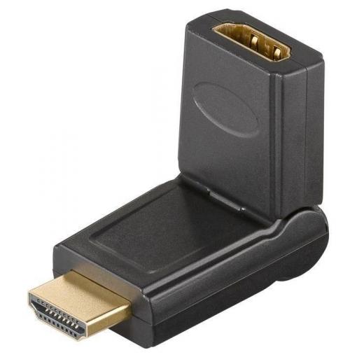 HDMI adaptér PremiumCord, otočný, pozlacený, 19pin Female/Male