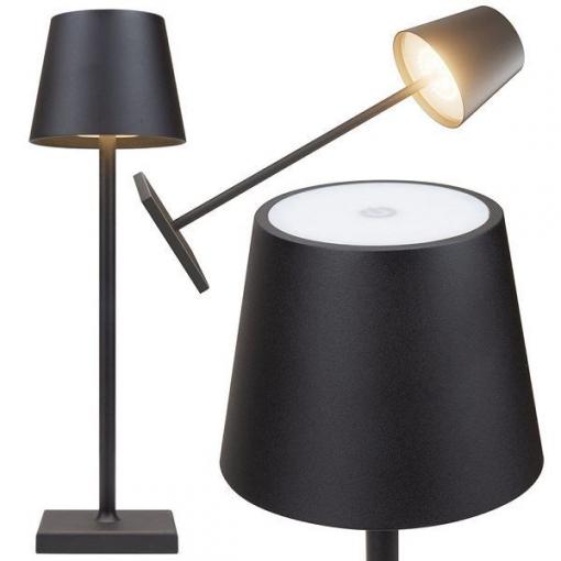 Stolní lampa dotykový ovladač, 3 barevné režimy, USB nabíjení, černá
