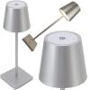 Stolní lampa dotykový ovladač, 3 barvy světla, USB nabíjení, stříbrná