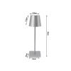 Stolní lampa dotykový ovladač, 3 barvy světla, USB nabíjení, stříbrná