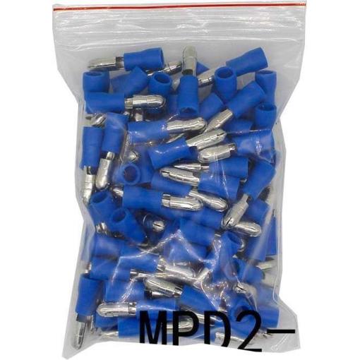 Kabelový kolík 4 mm, modrý, 1,5–2,5 mm², balení 100 ks