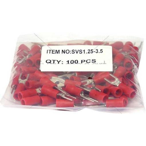 Kabelová vidlička 3,7 mm červená (SVS 1,25–3,5), balení 100 ks