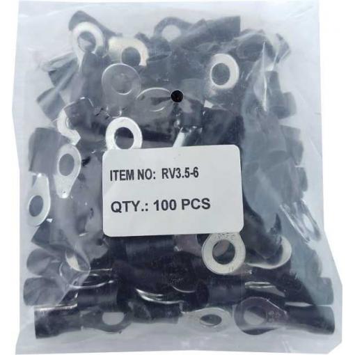 Oko kabelové 6,5mm černé (RV3,5-6), balení 100ks