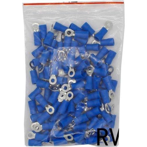 Kabelové oko 3,7 mm, modré, RVS, balení 100 ks
