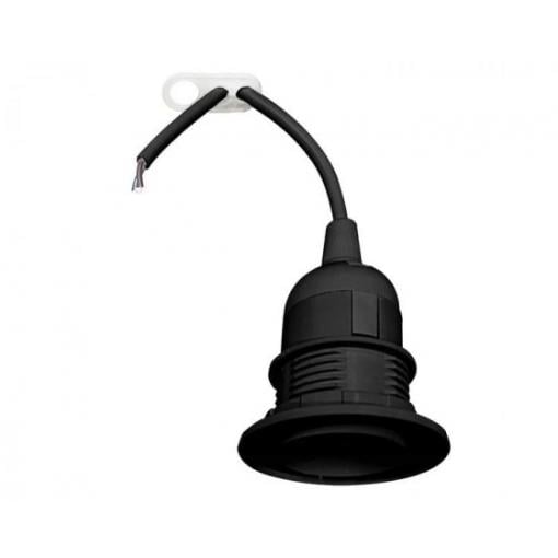Objímka E27 s vnějším závitem a kabelem 15 cm, černá