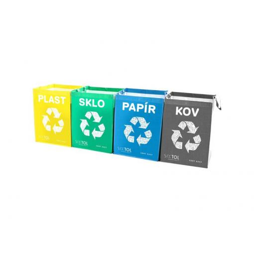 Tašky na tříděný odpad SIXTOL Sort Easy 4 Metal 4x36l