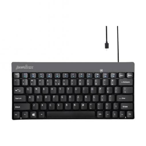 Perixx Perixx 11670, Mini, USB, Membran Key Switch, QWERTY, Schwarz USB klávesnice německá, QWERTZ černá USB konektor