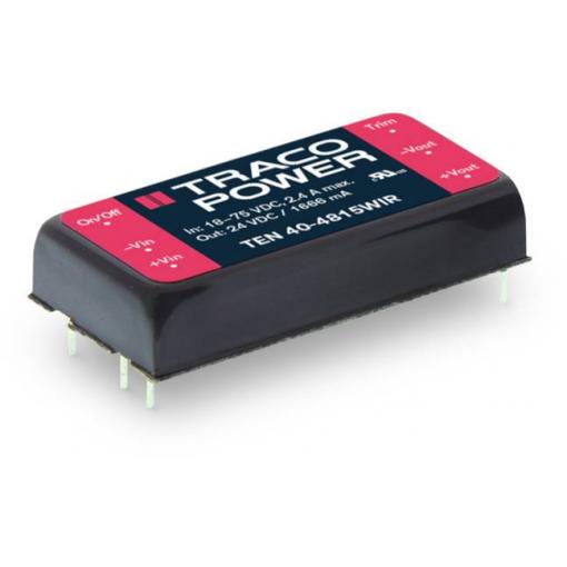 TracoPower TEN 40-2413WIR DC/DC měnič napětí do DPS 24 V/DC 15 V/DC 2.67 A 40 W Počet výstupů: 1 x Obsah 1 ks