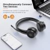 EKSA H16 Headset otevřená (On Ear) Bluetooth® černá Potlačení hluku, Redukce šumu mikrofonu headset, regulace hlasitosti, Indikátor nabití Počítače