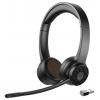 EKSA H16 Headset otevřená (On Ear) Bluetooth® černá Potlačení hluku, Redukce šumu mikrofonu headset, regulace hlasitosti, Indikátor nabití Počítače