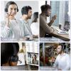 EKSA H16 Headset otevřená (On Ear) Bluetooth® černá Potlačení hluku, Redukce šumu mikrofonu headset, regulace hlasitosti, Indikátor nabití Počítače