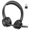 EKSA H16 Headset otevřená (On Ear) Bluetooth® černá Potlačení hluku, Redukce šumu mikrofonu headset, regulace hlasitosti, Indikátor nabití Počítače