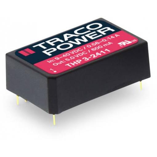 TracoPower THP 3-4822 DC/DC měnič napětí do DPS 48 V/DC 12 V/DC, -12 V/DC 125 mA 3 W Počet výstupů: 2 x Obsah 1 ks
