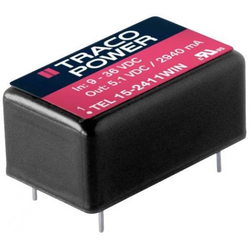 TracoPower TEL 15-2411WIN DC/DC měnič napětí 5.1 V/DC 2.9 A 15 W