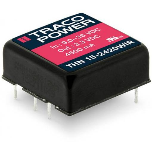 TracoPower THN 15-4822WIR DC/DC měnič napětí do DPS 48 V/DC +12 V/DC, -12 V/DC 625 mA 15 W Počet výstupů: 2 x Obsah 1 ks
