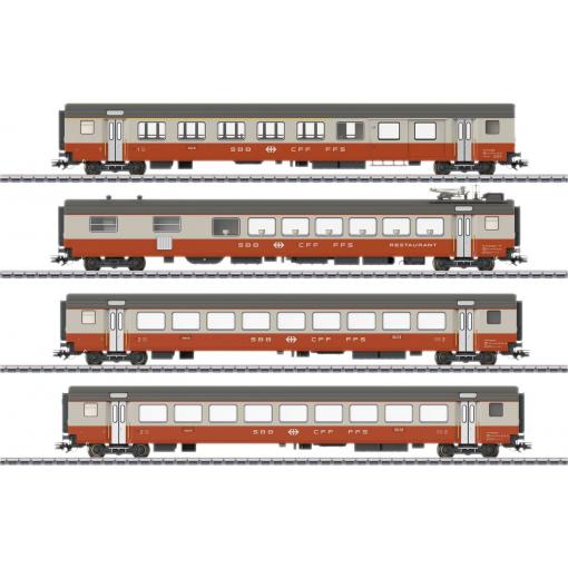 Märklin 42190 Sada 4 osobních vozů Swiss Express H0