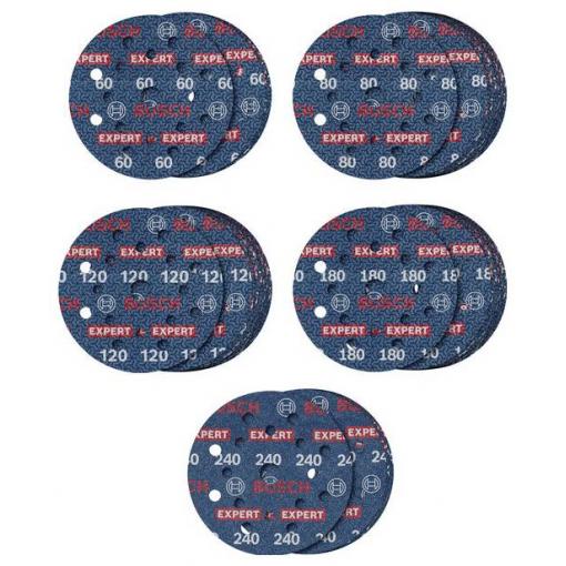 Bosch Accessories 2608902429 Sada brusných kotoučů Průměr 125 mm Zrnitost=60, 80, 120, 240, 180 1 ks