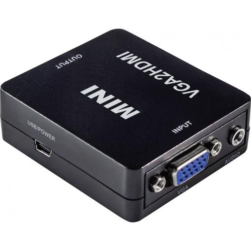 Maxtrack CS40L VGA / HDMI adaptér [1x VGA zásuvka, jack zásuvka 3,5 mm - 1x HDMI zásuvka] černá