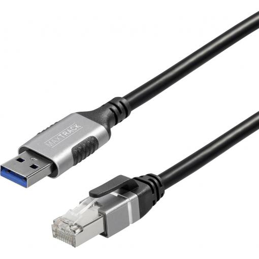 Maxtrack USB 3.0 / RJ45 síťový adaptér CAT 6 [1x USB 3.0 - 1x RJ45 zástrčka] 2 m černá