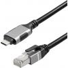 Maxtrack USB-C® / RJ45 síťový kabelový adaptér CAT 6 [1x USB-C® zástrčka - 1x RJ45 zástrčka] 5.00 m černá