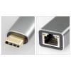 Maxtrack USB-C® / spojka RJ45 síťový adaptér [1x USB-C® zástrčka - 1x RJ45 zásuvka] 10 cm černá, stříbrná (matná)