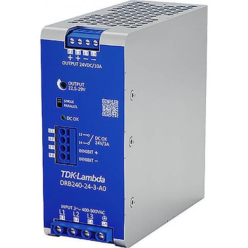 TDK DRB240-24-3-A0 síťový zdroj na DIN lištu 29 V/DC 10 A 240 W Počet výstupů:1 x Obsah 1 ks