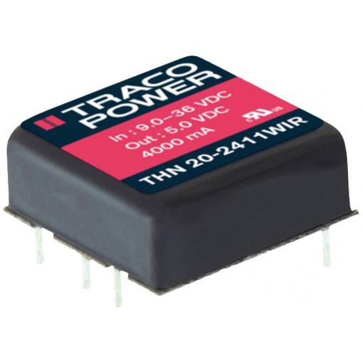 TracoPower THN 20-7213WIR DC/DC měnič napětí 15 V/DC 1.33 A 20 W