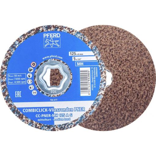 PFERD TOOLS 47700203 PFERD COMBICLICK vylisovaný netrounde CC PNER Ø 125 mm středně tvrdý a hrubý pro Finish  125 mm 5 ks
