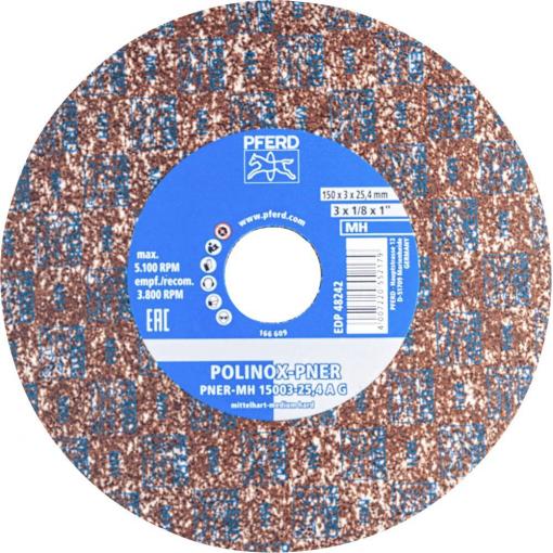 PFERD TOOLS 47700210 Kolo PFERD POLINOX, lisované z netkané textilie PNER Ø 150 x 25,4 mm, středně tvrdé a hrubé pro povrchovou úpravu  150 mm 5 ks