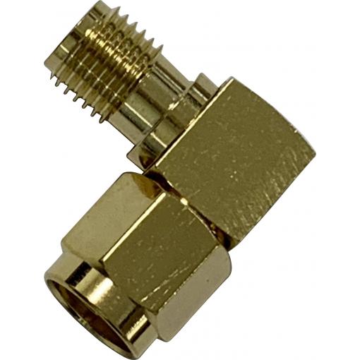 Wittenberg Antennen Adapter SMA WINKELSTÜCK SMA Stecker auf SMA Buchse vergoldet 50 OHm 103513 SMA adaptér SMA zástrčka - SMA zásuvka 1 ks
