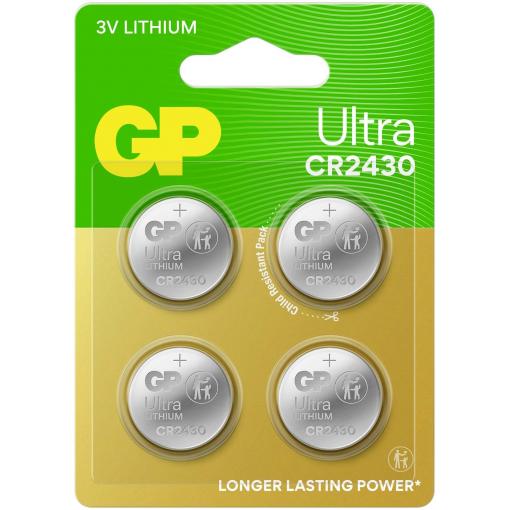 GP knoflíkový článek CR 2430 3 V 4 ks 275 mAh lithiová Ultra