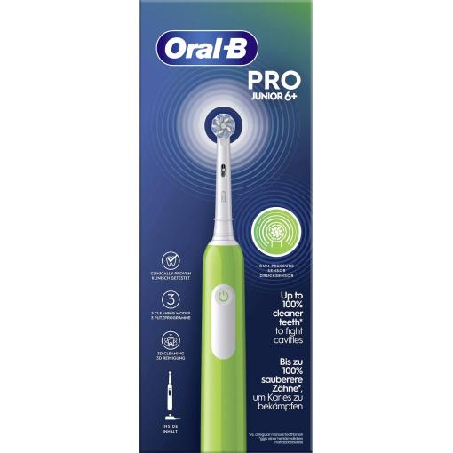 Oral-B Pro Junior 6+ elektrický dětský kartáček na zuby, zelená, 743027