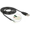 Delock USB kabel USB 2.0 USB-A zástrčka, Zástrčka na desku 5pólová 1.50 m černá 95986