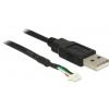 Delock USB kabel USB 2.0 USB-A zástrčka, Zástrčka na desku 5pólová 1.50 m černá 95986