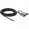 Delock Kabel USB-C USB-C ® zástrčka, USB-C ® zásuvka 5.00 m černá, šedá 85392