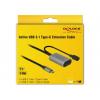Delock Kabel USB-C USB-C ® zástrčka, USB-C ® zásuvka 5.00 m černá, šedá 85392