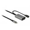 Delock Kabel USB-C USB-C ® zástrčka, USB-C ® zásuvka 5.00 m černá, šedá 85392