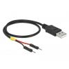 Delock Napájecí kabel USB USB-A zástrčka, Zástrčka na desku 2pólová 0.30 m černá 85402