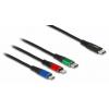 Delock Nabíjecí kabel USB USB 2.0 USB-C ® zástrčka, USB-C ® zástrčka, USB Micro-B zástrčka, Apple Lightning konektor 1.00 m černá 86596