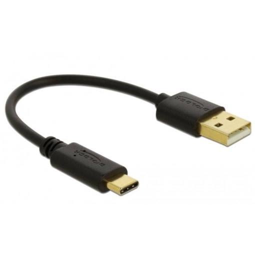 Delock USB kabel USB-A zástrčka, USB-C ® zástrčka 0.15 m černá 85354