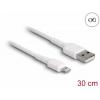 Delock Nabíjecí kabel USB USB 2.0 Apple Lightning konektor, USB-A zástrčka 0.30 m bílá 87866