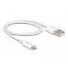 Delock Nabíjecí kabel USB USB 2.0 USB-A zástrčka, Apple Lightning konektor 1.00 m bílá 83000