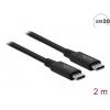 Delock Kabel USB-C USB 4.0 USB-C ® zástrčka, USB-C ® zástrčka 2.00 m černá 86980