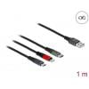 Delock USB kabel USB 2.0 USB-A zástrčka, USB Micro-B zástrčka, Apple Lightning konektor, USB-C® 1.00 m zelená 87277