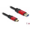 Delock USB kabel USB-A zástrčka, USB-C ® zástrčka 1.00 m černá, červená 80617