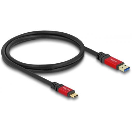 Delock USB kabel USB-A zástrčka, USB-C ® zástrčka 1.00 m černá, červená 80617