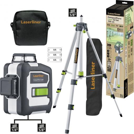 Laserliner CompactPlane-Laser 3G Set 150 Trojrozměrný laser vč. tašky, vč. stativu dosah (max.): 30 m