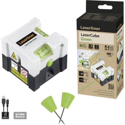 Laserliner LaserCube green křížová laserová vodováha dosah (max.): 10 m