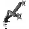 Manhattan držák na stůl pro monitor 462501 2 Displej: (s) 43,2 cm (17) - 81,3 cm (32) černá Formát na výšku, nastavitelná výška, Formát na šířku, nakláněcí,