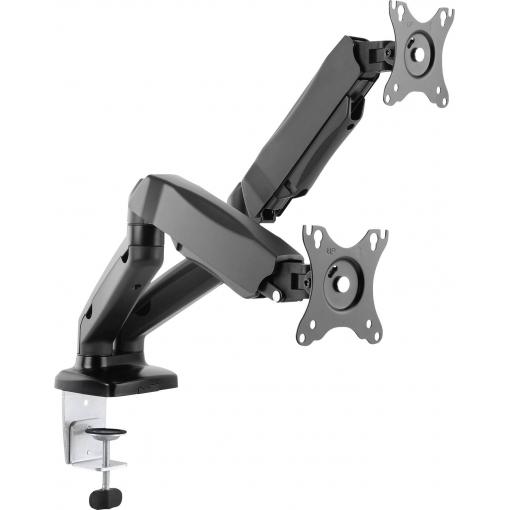 Manhattan držák na stůl pro monitor 462501 2 Displej: (s) 43,2 cm (17) - 81,3 cm (32) černá Formát na výšku, nastavitelná výška, Formát na šířku, nakláněcí,